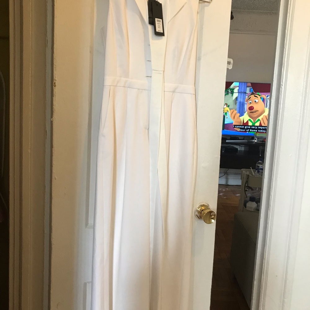 Rachel Zoe jumpsuit, cream, size 2, wide leg, NWT